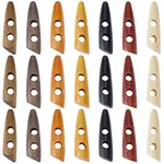 56Pcs 7 Colors 2-Hole Wood Buttons