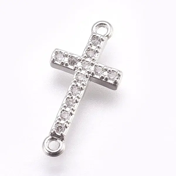 Brass Micro Pave Cubic Zirconia Links