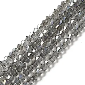 Transparent Electroplate Glass Beads Strands