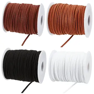 4 Rolls 4 Colors Flat Faux Suede Cord