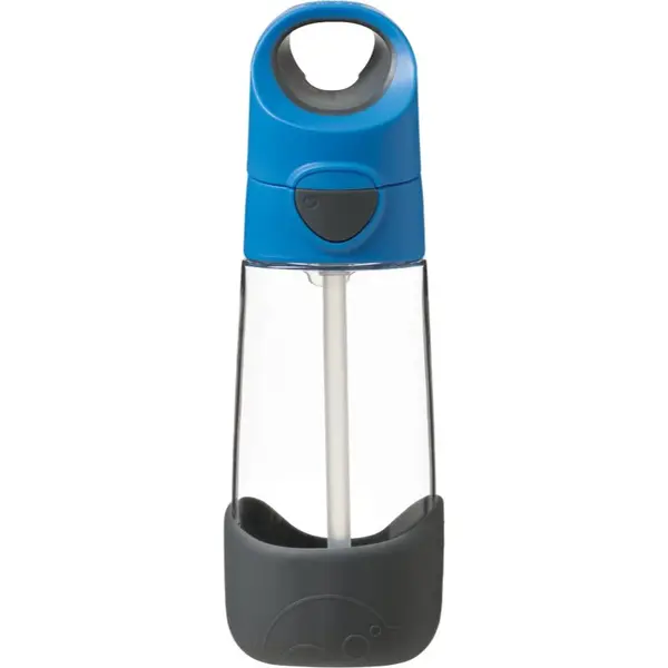 b.box Bottle with Straw láhev s brčkem Blue Gray 1 ks