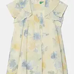 Dětské bavlněné šaty United Colors of Benetton béžová barva, mini, 4HYUGV02B