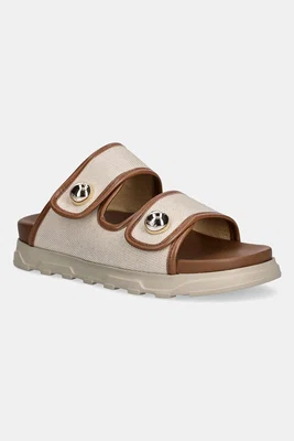 Pantofle Furla Sfera Mule dámské, hnědá barva, na platformě, YJ55SFE BX3900 3927S