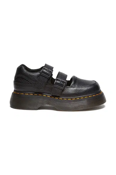 Kožené polobotky Dr. Martens Buzz MJ Mary Jane dámské, černá barva, na platformě, DM41061001