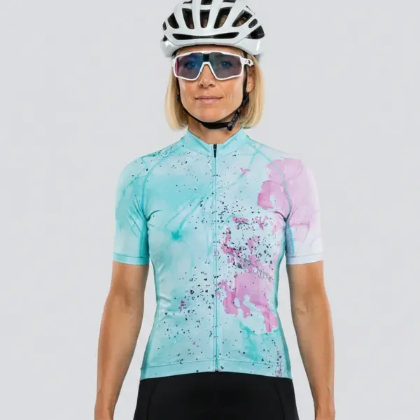 Dámský cyklistický dres silvini calnia šedá/modrá m