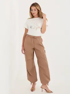 Ecru dámský bavlněný triko