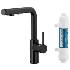 Drezová batéria Duero Pure Basic Black s filtráciou vody výsuvný výtok