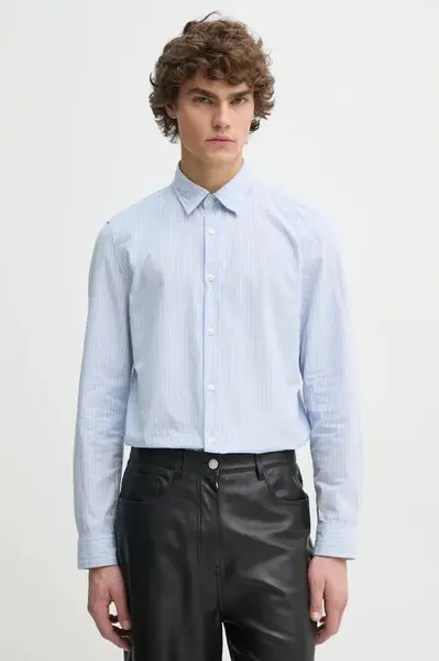 Košile Marc O'Polo pánská, modrá barva, regular, s klasickým límcem, 522723842358