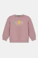 Dětská bavlněná mikina United Colors of Benetton růžová barva, s aplikací, 3J68G10J0