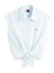 Tommy Jeans Blúzka  svetlomodrá / biela