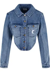 Karl Kani Prechodná bunda  modrá denim / biela