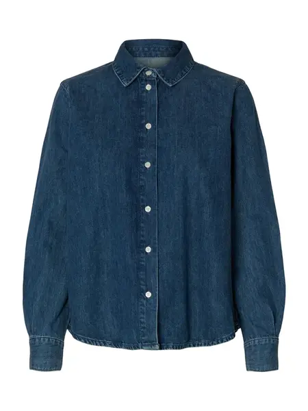 SELECTED Blúzka 'SLFBEA NOA'  modrá denim