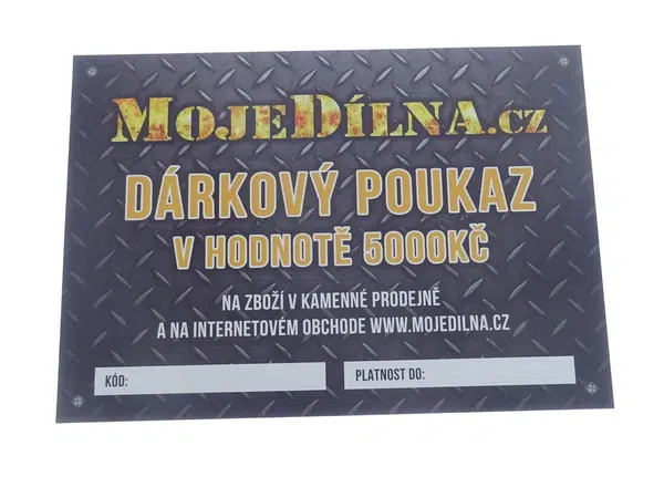 MDtools Dárkový poukaz MojeDílna.cz v hodnotě 5000 Kč - online, platba předem Varianta: Tištěný