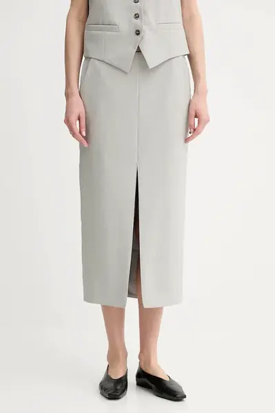 Vlněná sukně Day Birger et Mikkelsen Mantel šedá barva, midi, DAY65243725