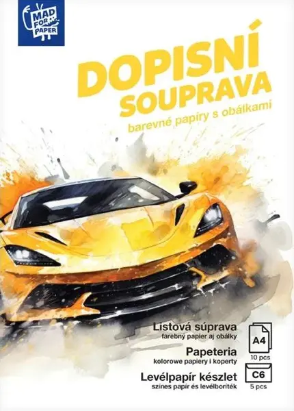 Dopisní papír barevný LUX 5+10 (Auto)