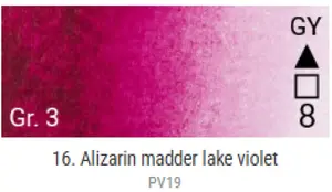 Akvarelové barvy Grand Godet – 16 Alizarin Madder Lake Violet