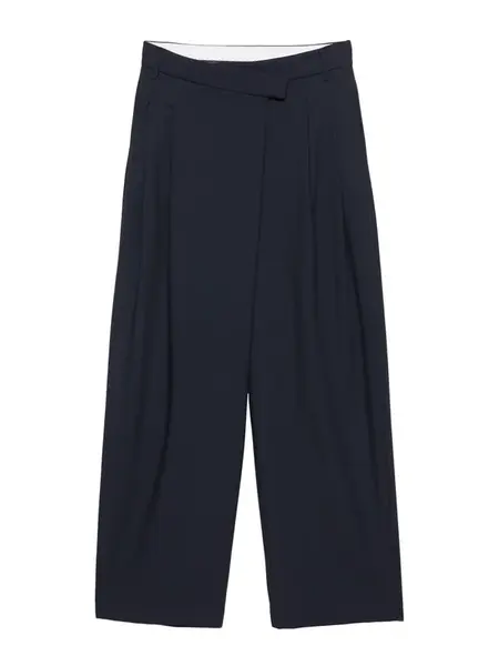 Pull&Bear Plisované nohavice  tmavomodrá