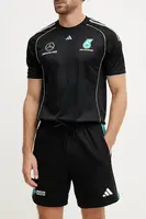 Bavlněné šortky adidas x Mercedes pánské, černá barva, JV5429