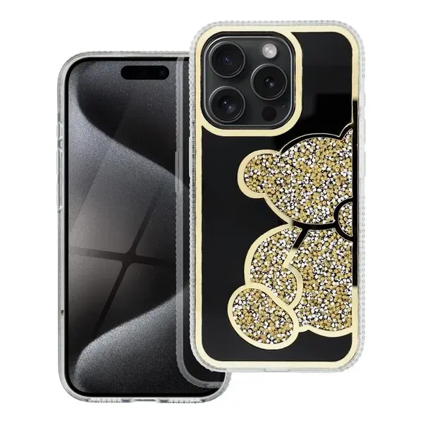 Zadní kryt TEDDY BEAR Case pro Apple iPhone 16 Pro Max, zlatá