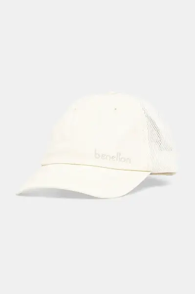 Kšiltovka United Colors of Benetton béžová barva, hladká, 6QNGUA01D