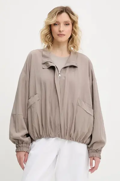 Bunda Answear.LAB hnědá barva, přechodná, oversize