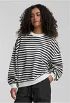 Women's Oversized Striped Sweatshirt - Black/Cream