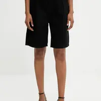 Džínové šortky Answear.LAB dámské, černá barva, high waist
