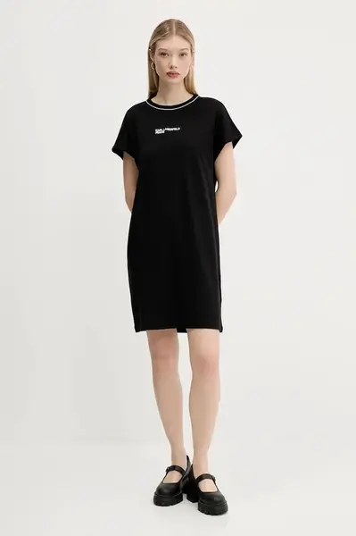 Bavlněné šaty Karl Lagerfeld Jeans černá barva, mini, A3W13044