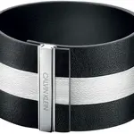 Calvin Klein Černobílý kožený náramek Rebel KJ9KBB09010 6 cm - XS