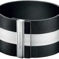 Calvin Klein Černobílý kožený náramek Rebel KJ9KBB09010 6 cm - XS
