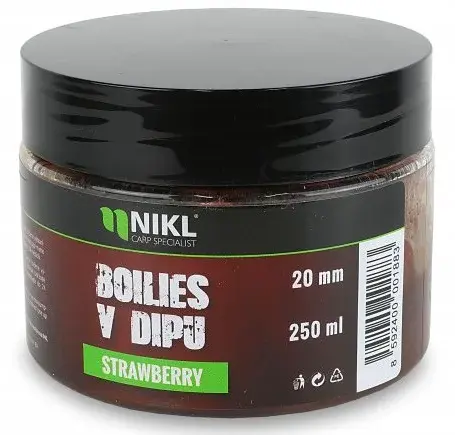Nikl boilies v dipu strawberry 250 g - 20 mm