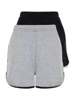 Trendyol Pyžamové nohavice  svetlosivá / čierna