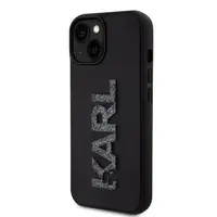 Zadní kryt Karl Lagerfeld 3D Rubber Glitter Logo Karl pro Apple iPhone 15, černá