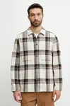 Košile Fjallraven Singi Flannel Overshirt M pánská, béžová barva, relaxed, s klasickým límcem, F12600226.113.555
