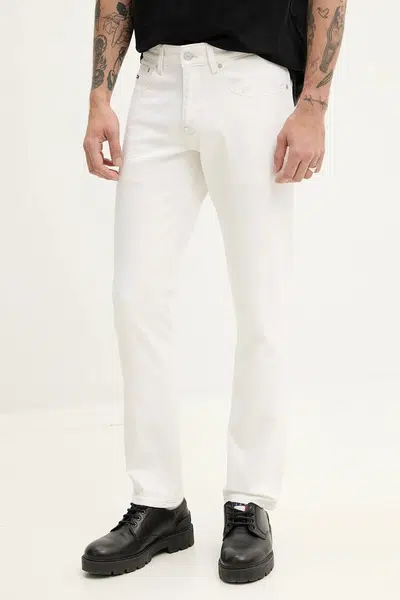 Džíny Tommy Jeans pánské, bílá barva, DM0DM20980
