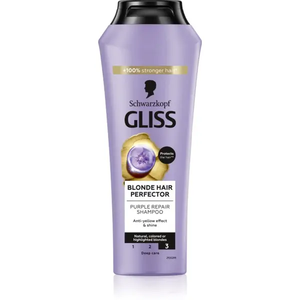 Schwarzkopf Gliss Blonde Hair Perfector vlasový šampon neutralizující žluté tóny 250 ml