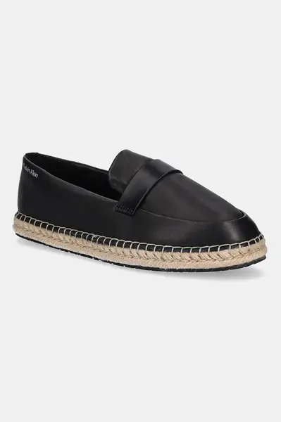 Kožené espadrilky Calvin Klein ESPADRILLE W/CK HW - LTH
