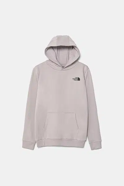 Dětská mikina The North Face TEEN SIMPLE DOME HOODIE šedá barva, s kapucí, hladká, NF0A8AXV1OA1