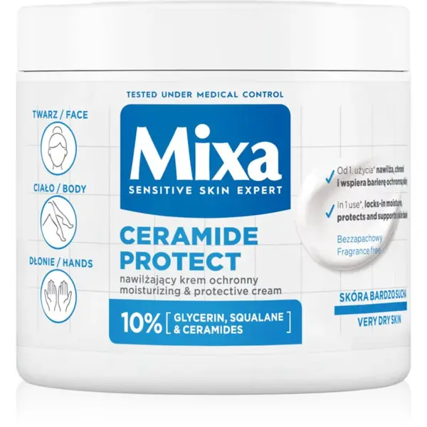 Mixa Ceramide Protect regeneračný telový krém pre citlivú pokožku 400 ml