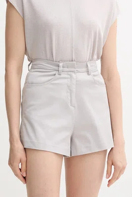 Kraťasy Sisley dámské, šedá barva, high waist, 4ED4L901N
