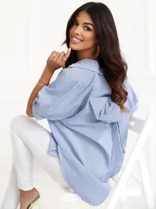 Asymetrická košile bílo-granátová