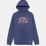 Dětská mikina Puma CLASS Hoodie TR fialová barva, s kapucí, s potiskem, 685829
