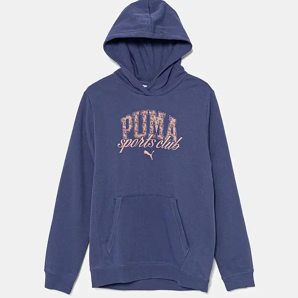 Dětská mikina Puma CLASS Hoodie TR fialová barva, s kapucí, s potiskem, 685829