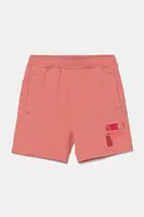 Dětské kraťasy Fila LISINE oranžová barva, s potiskem, nastavitelný pas, FAK0409