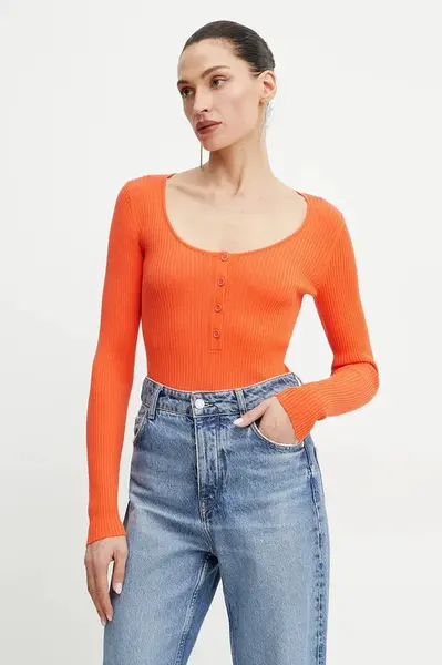 Hedvábný svetr Pinko oranžová barva, 104809 A1KW