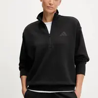 Mikina adidas All SZN dámská, černá barva, hladká, JJ1268