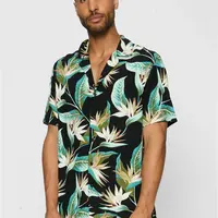 Blossoms Resort Shirt Black/Floral