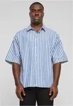 Men's short-sleeved shirt Striped Summer white/blue