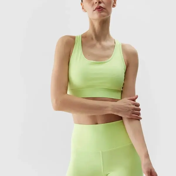 Women's Sports Bra with Low Support Made of 4F Recycled Materials - Lime