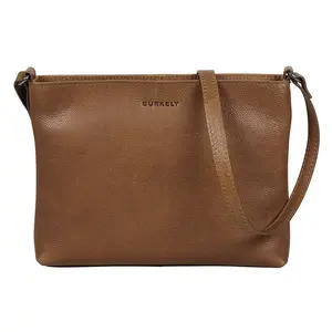 Dámská crossbody kožená kabelka Burkely Jane - koňak